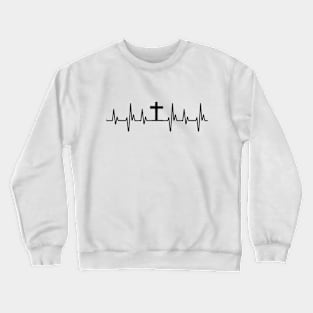 Minimalist Cross heart beat Crewneck Sweatshirt